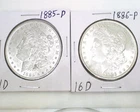 1885 & 1886 BU Morgan Silver Dollars
