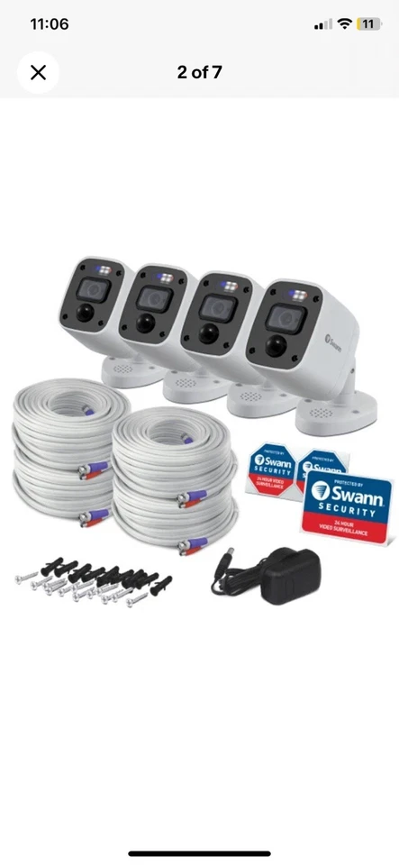 Swann SRPRO-4KRQWB4 PRO-4KRQ 4 pack color night vision BNC IP66 PIR Siren Lights - Image 2 of 4