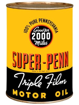 Super-Penn Motor Oil DIECUT NEW 28'' Tall Sign USA STEEL XL Size 7 lbs.