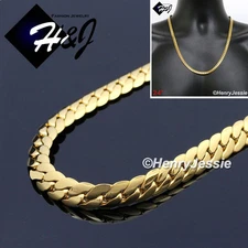 24"MEN's Stainless Steel 6mm Gold Plated Miami Cuban Curb Chain Necklace*GN155