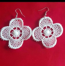 Ohrringe ModeSchmuck Plauener Spitze Handmade Boho upcycling Handarbeit Unikat 