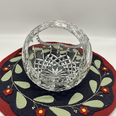 Fifth Avenue Full Lead Cut Crystal Basket Made In Poland Great Quality. Chip