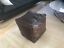 square moroccan leather ottoman pouffe pouf footstool coffee table in dark tan