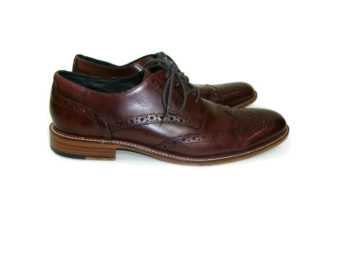 Mens Joseph Abboud Brown Leather Wingtip Derby Dress Shoe  display picture 2