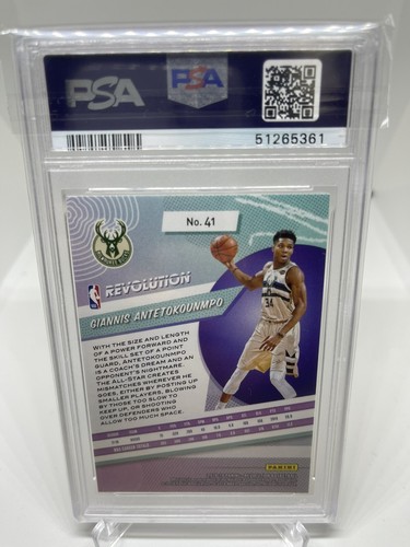 Panini Revolution 2018 Giannis Antetokounmpo #41 PSA 9 - Imagen 2 de 2
