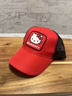Sanrio Hello Kitty & Friends Trucker Baseball Hat Red / Black Mesh - NWT