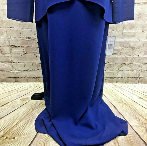 PATRA Womens Size 10 Blue Beaded Full Length Royal Blue Dress - Picture 3 of 11