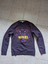 Kenzo Sz-S Burgundy Melange  Tiger Embroidered Woman's Sweatshirt Authentic