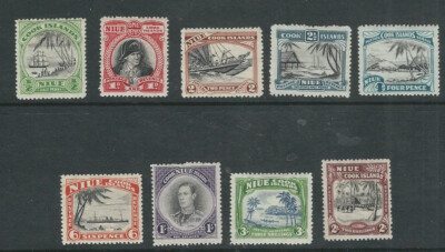NIUE 1944-46 KGVI PICTORIALS complete set (Scott 77-85) VF MH zy