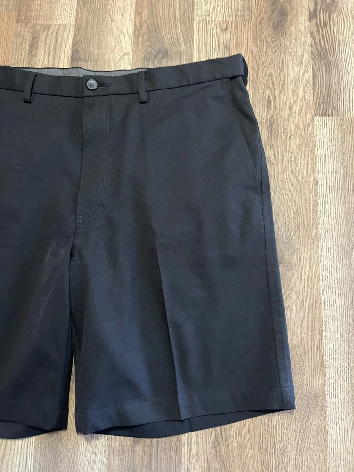 Pantalones Cortos Haggar, Para Hombre Talla 40, Negros, Pantalones Cortos de Vestir, Frente Plano Foto 4 de 4