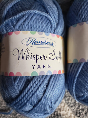 Herrschners Whisper Soft Yarn 100% Acrylic Skein Blue 3.5 oz 182 yrds