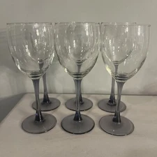 Wine Glasses Purple Amethyst Stemmed 8" Tall Set Of 6 Gorgeous!