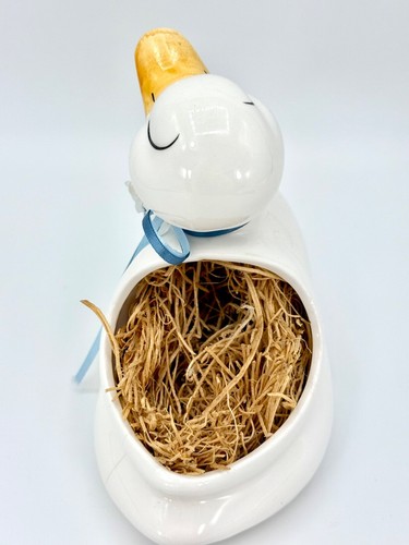 De Colección Pato Blanco con Cinta Azul Casa Campo Años 80 Decoración Esponja Soporte Maceta - Imagen 5 de 11