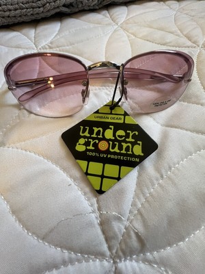 Vintage Pink Sunglasses Silver Wire Frame Y2K