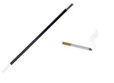 1920 Slim Long Neck Cigarette Holder W/ Fake Puff Cigarette Vintage Smoking Prop