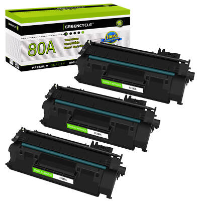 GREENCYCLE 3PK CF280A Toner Cartridge For HP 80a LaserJet Pro 400 M401n M425dn