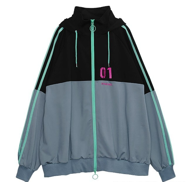 Hatsune Miku Jersey Hoodie BLACK Hatsune Miku x Listen Flavor NEW
