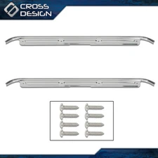 Fit For 1967-1972 Chevy C10 GMC Truck Chrome Door Sill Plates w/ Hardware Set