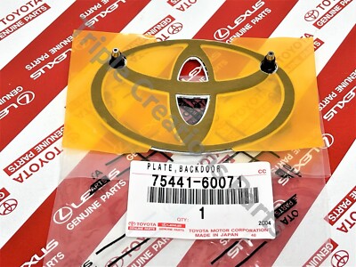 Toyota Genuine 75441-60071 Plate Back Door Name No.1 7544160071