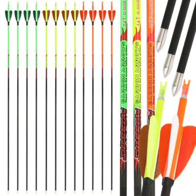 HNZMDY Flechas de carbono 32" SP400-1000 2" muelles naturales flechas de arco 4,2 mm arco recurvo caza