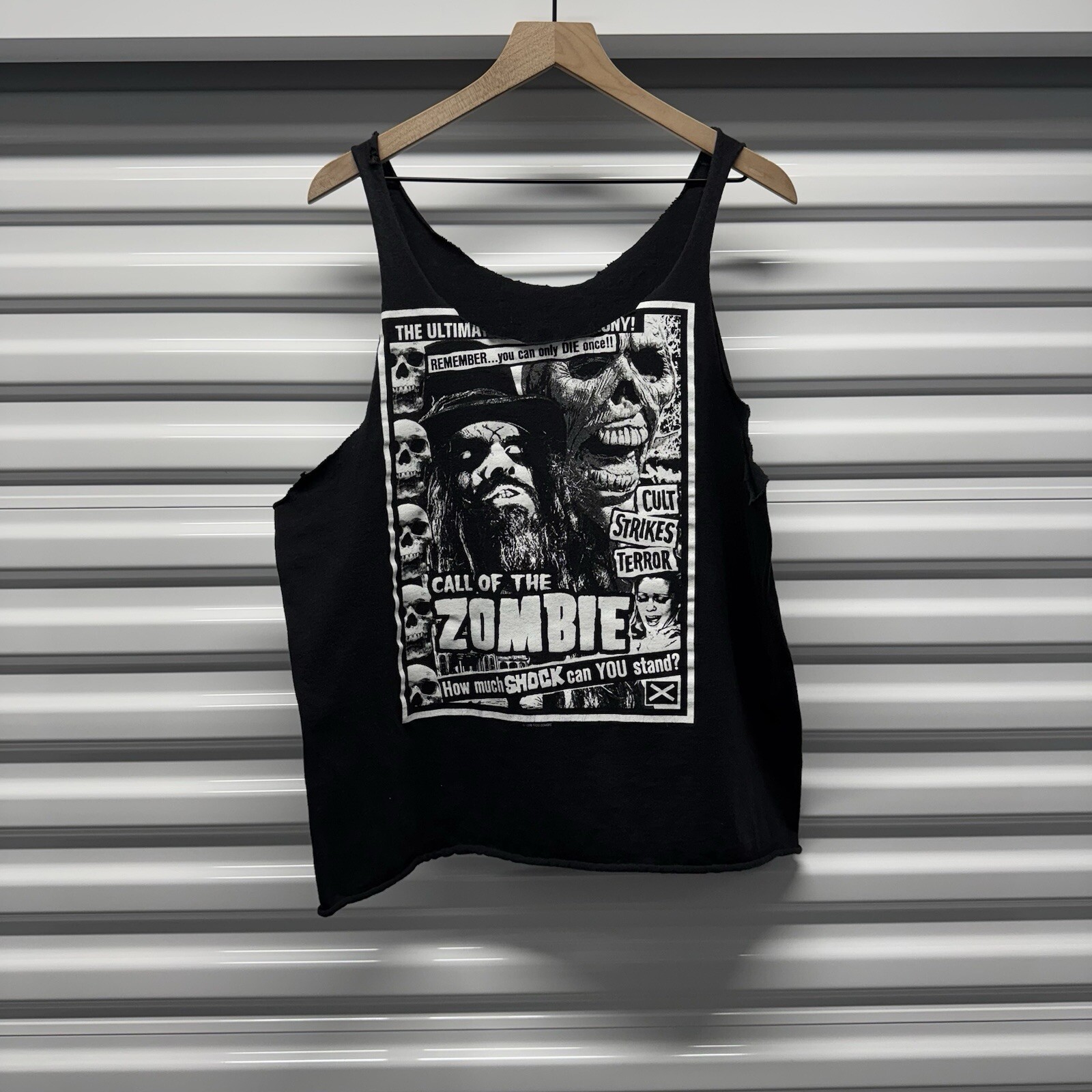 vintage 90's rob zombie call of the zombie cutoff tee