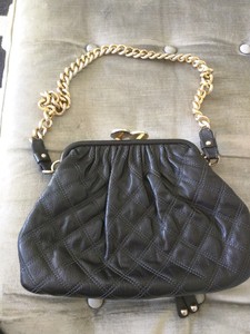 Marc Jacobs black quilted leather stam purse with gold chain strap | eBay