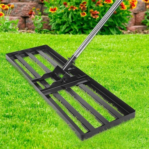 Heavy Duty Lawn Leveller Lute Sand Soil Leveling Rake Grass w/ Adjustable Handle - Picture 9 of 11