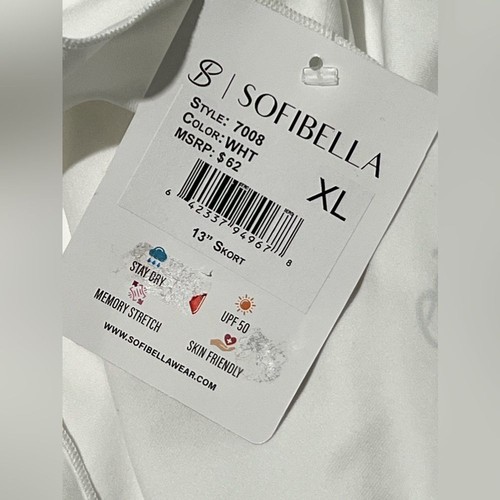 Sofibella 13" tennis Skort UV Staples athletic skort white size XL - Picture 7 of 9