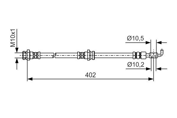 1 987 481 A46 BOSCH Brake Hose for FORD,FORD ASIA & OCEANIA,FORD AUSTRALIA