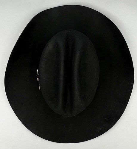 MHT WESTERNS Men’s 6 3/4 3X BEAVER BLEND BLACK COWBOY HAT Leather Silver Lined - Picture 6 of 24