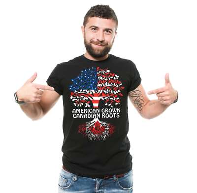American Grown With Canadian Roots Shirt Canada Day Gift Canadian Gift Shirt