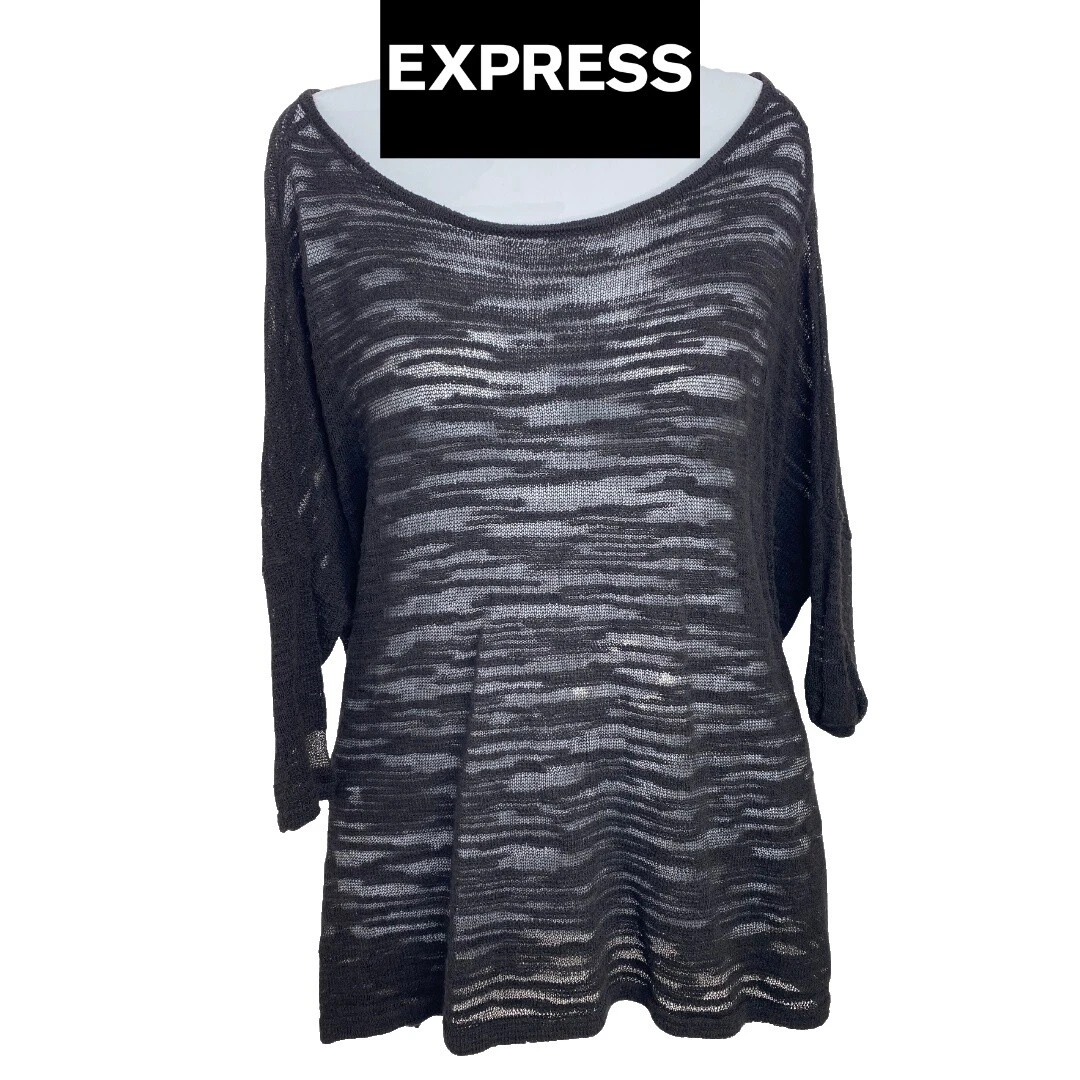 Express Cotton Black Tops for Women