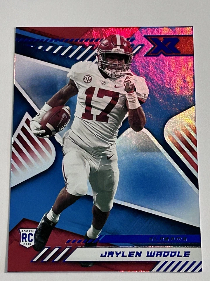 Jaylen Waddle 2021 Chronicles Draft Blue XR RC Rookie #30/99 Miami Dolphins #185 - Image 3 of 4
