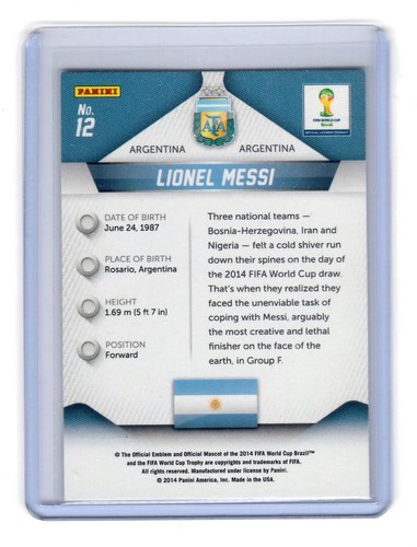 2014 Panini Prizm WM Base #12 Argentinien - Lionel Messi - Bild 2 von 2