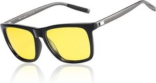 DUCO Polarized Night Vision Glasses for Men and Women Yellow Safety Black