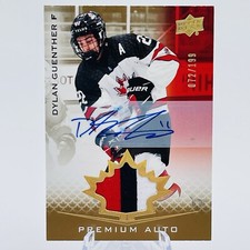 Dylan Guenther /199 💎 2021 UD Team Canada Juniors RPA Pre-Rookie Patch Auto 35