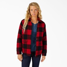 Dickies Women's Flannel High Pile Fleece Lined Chore Coat