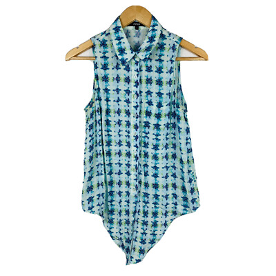 Piper Womens Top Size 8 Multicoloured Sleeveless Tank Button Front 6521