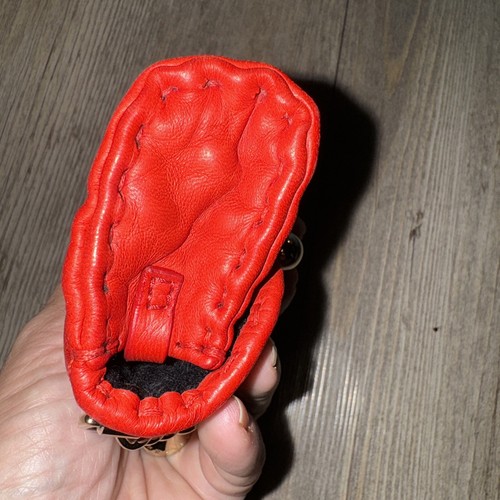Borsa Ermanno Scervino Micro Mini Faubourg Tote in pelle rosso oro ferramenta piccola - Foto 9 di 11
