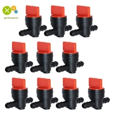 (10) 1/4" Straight In-Line Gas Motorcycle Fuel Shut-off / Cut-off Valves Petcock