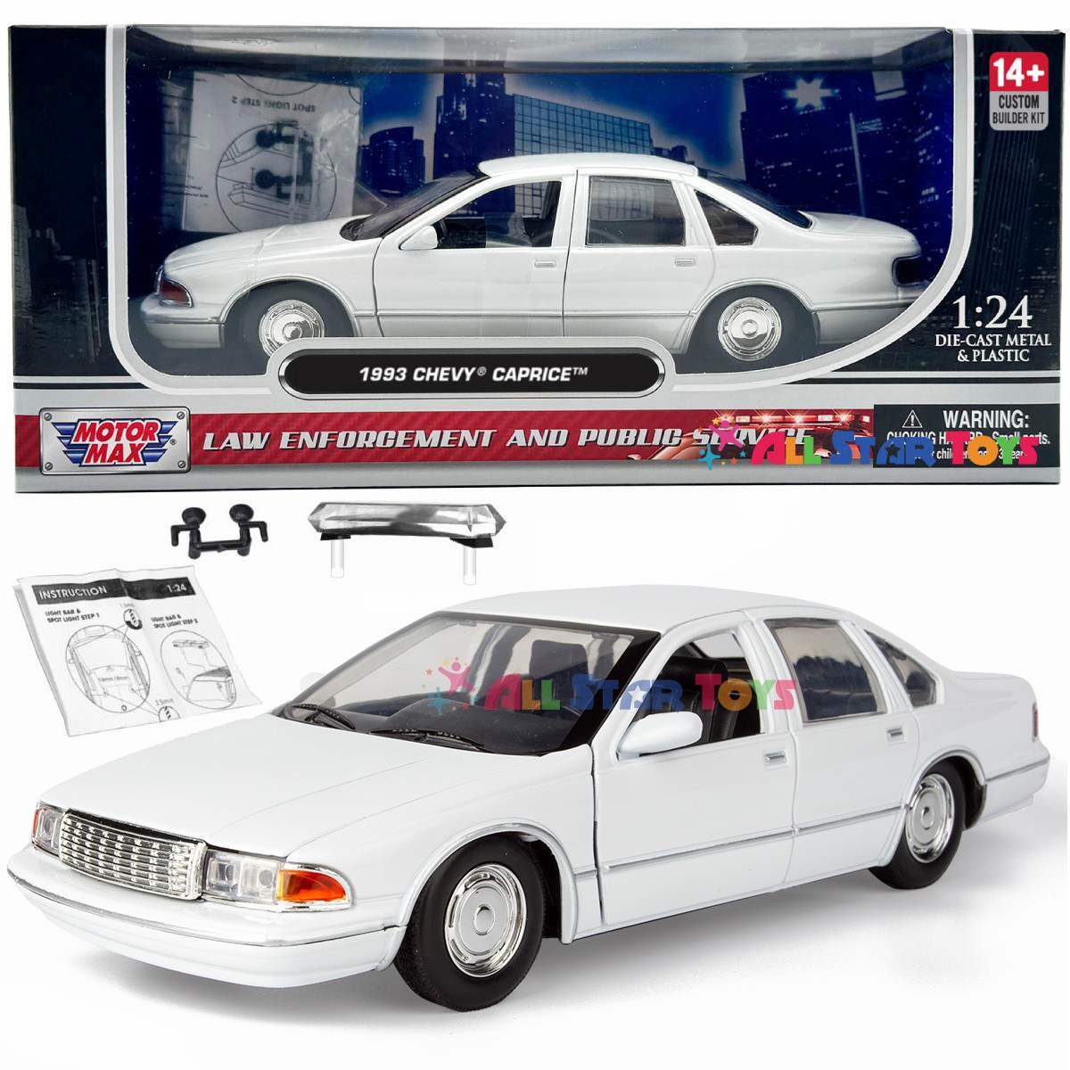 1993 Chevrolet Caprice White, Unmarked Police Builder's Kit 1/24