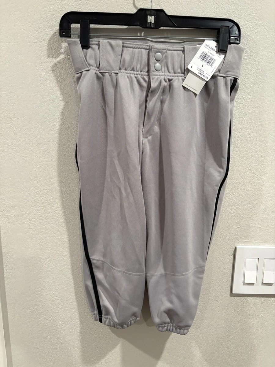 Adidas Jugend Icon Pro Pipe knielange Baseball Hose grau/schwarz GQ9142 Größe L