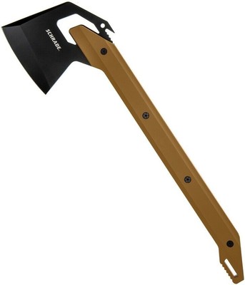 SCHRADE FRONTIER AXE LARGE Axt Campingaxt Beil 3Cr13 Stahl GFN Griff Tan Scheide
