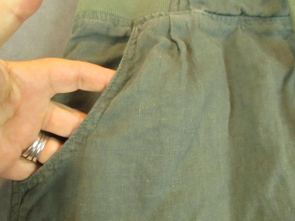 Athleta 裙子女式 10 个碧玉绿色亚麻丝绳罗纹腰袋 — 第 2/4 张图片