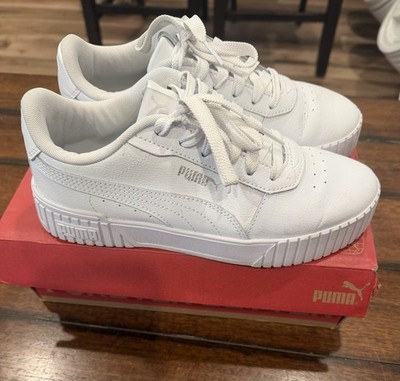 PUMA White Men's Athletic Shoes Lace Up Low Top Sneakers Casual Sport Style