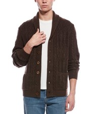 Paisley Gray Wool-Blend Cardigan Men's