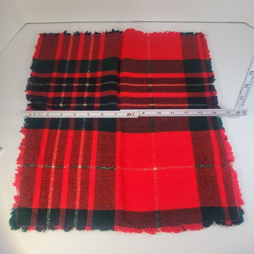 et of 12 Red Black Plaid Cloth Napkins 16"x14" Christmas Holiday Decor - Picture 2 of 9