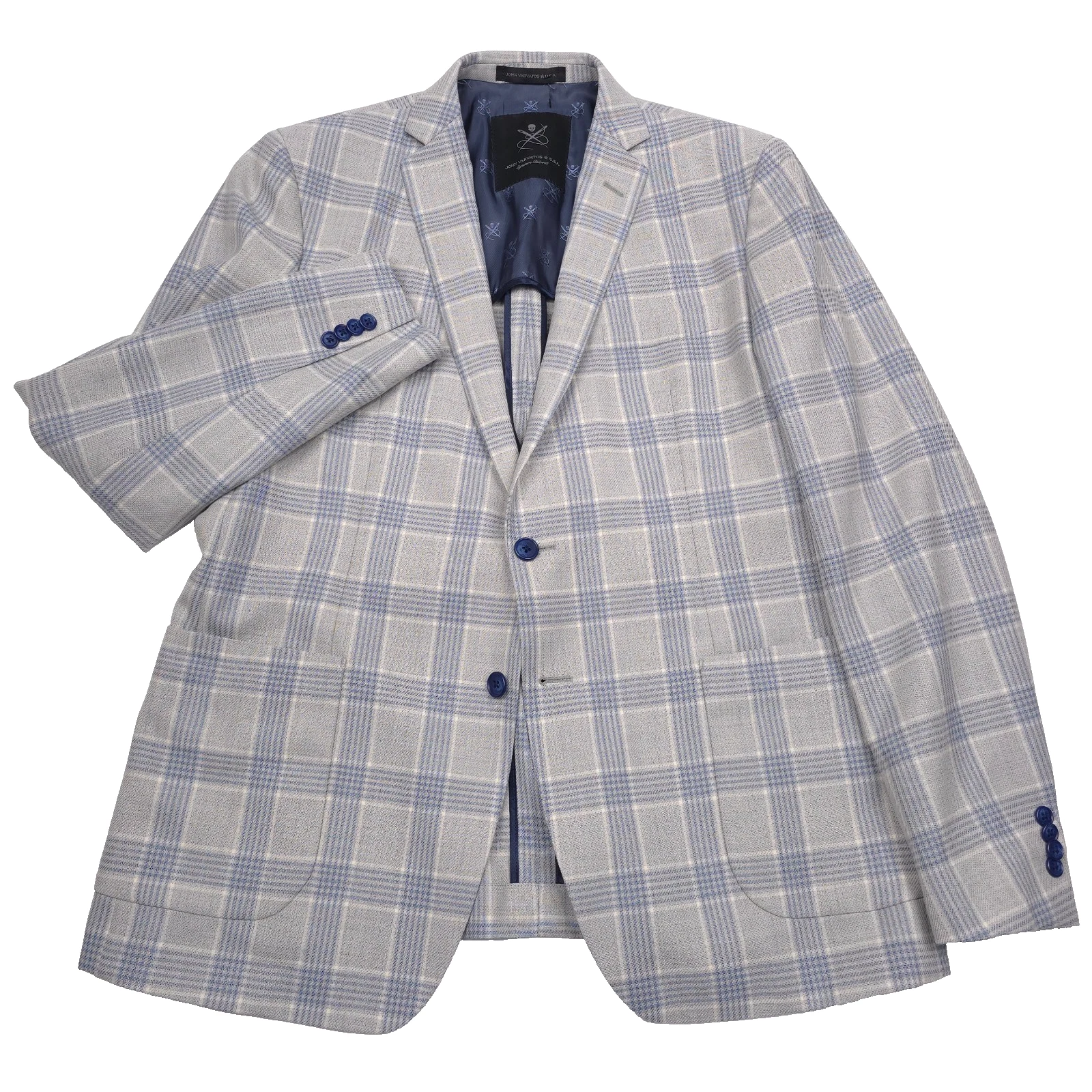 John Varvatos Varick-C Sport Coat Men's 44R Slim Gray & Blue Plaid Blazer Jacket
Opens in a new wind