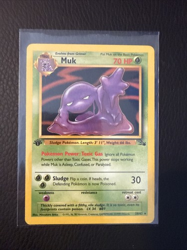 Pokemon - Muk 28/62 Fossil Regular - 1st Edition! NM