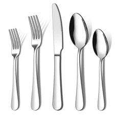 20 Piece Silverware Set, Stainless Steel Flatware Cutlery Set, Kitchen Utensi...